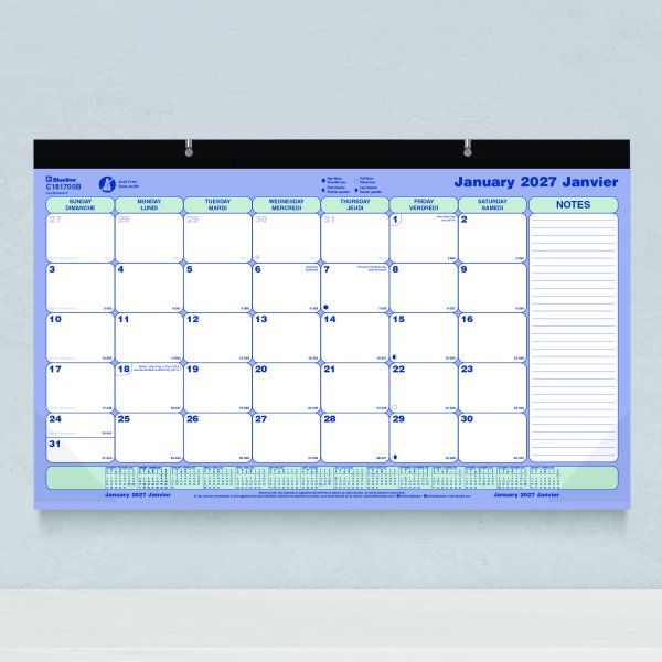 Brownline Monthly Desk/Wall Calendar 17-3/4" x 10-7/8" English, 2027, C181700