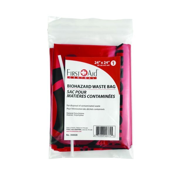 First Aid Central Biohazard Waste Bag, 24"