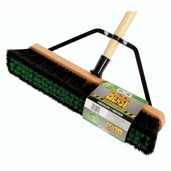 Globe "The Beast" Assembled Wood Block Push Broom 18"
