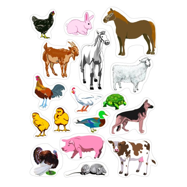 Hygloss Sticker Forms - Farm animals - 3 sheets