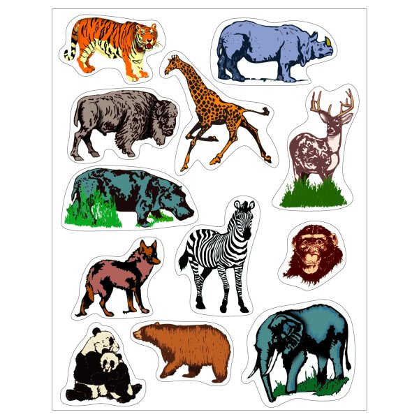 Hygloss Sticker Forms - Wild animals - 3 sheets
