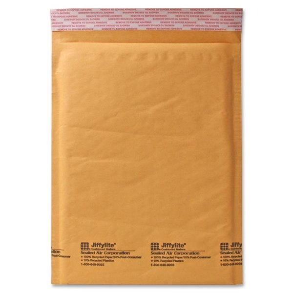 Jiffylite SelfSeal Kraft Bubble Mailers, 8-1/2" x 12"