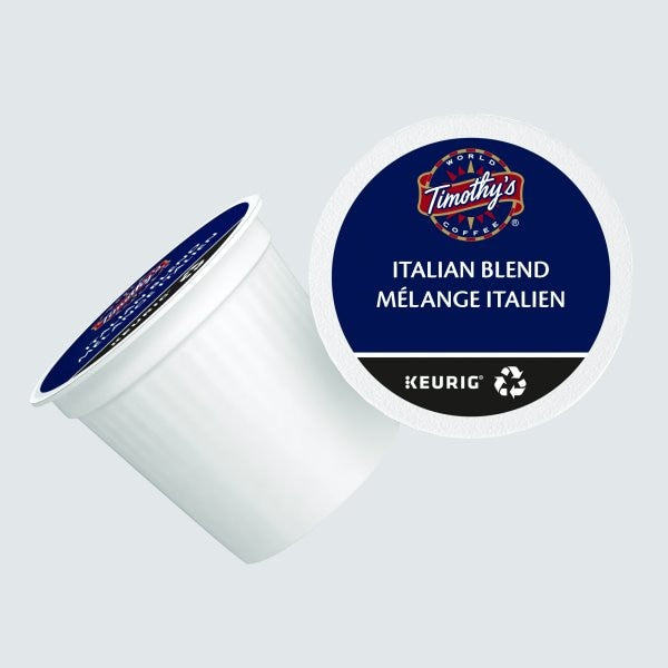 Timothy's Coffee K-cups, Italian Blend Medium Roast, 24/bx